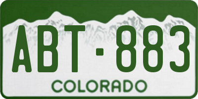 CO license plate ABT883