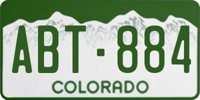 CO license plate ABT884