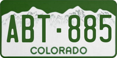 CO license plate ABT885