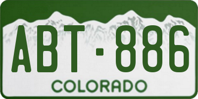 CO license plate ABT886