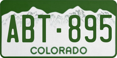 CO license plate ABT895