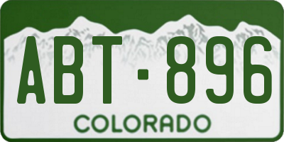 CO license plate ABT896