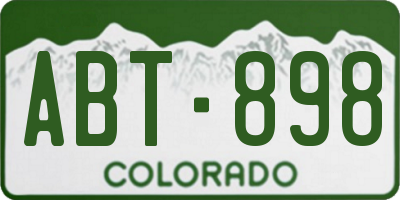 CO license plate ABT898