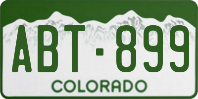 CO license plate ABT899