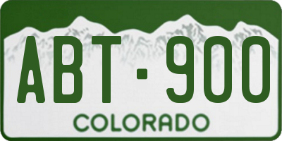 CO license plate ABT900