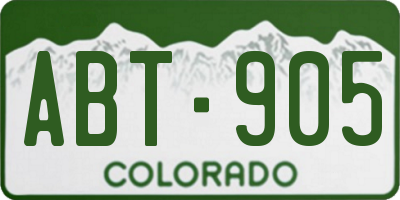 CO license plate ABT905