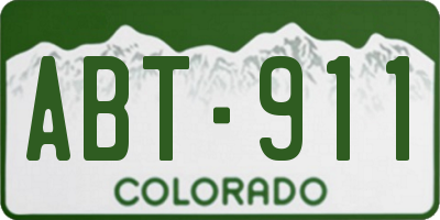 CO license plate ABT911