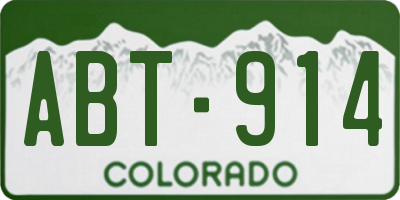 CO license plate ABT914