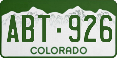 CO license plate ABT926