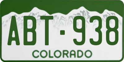 CO license plate ABT938
