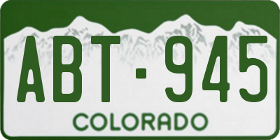 CO license plate ABT945