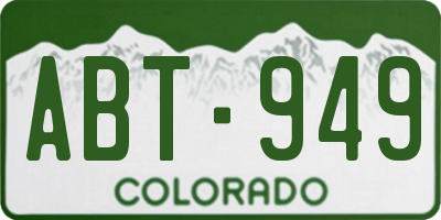 CO license plate ABT949