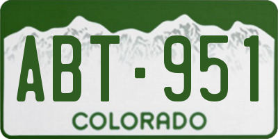 CO license plate ABT951