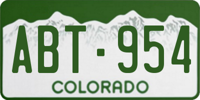 CO license plate ABT954