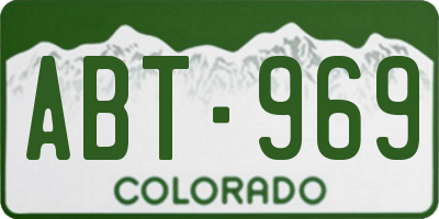 CO license plate ABT969