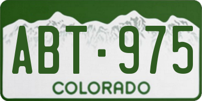CO license plate ABT975