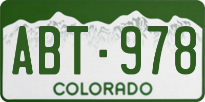 CO license plate ABT978