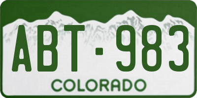 CO license plate ABT983