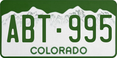 CO license plate ABT995