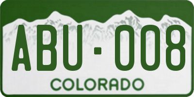 CO license plate ABU008