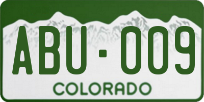 CO license plate ABU009