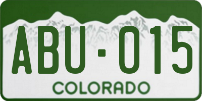 CO license plate ABU015