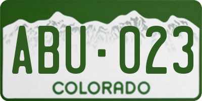 CO license plate ABU023