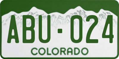 CO license plate ABU024
