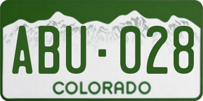 CO license plate ABU028