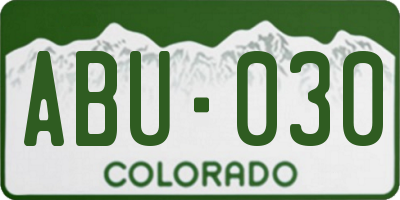 CO license plate ABU030