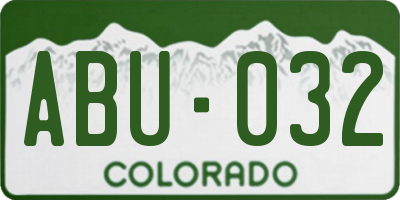 CO license plate ABU032