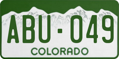 CO license plate ABU049