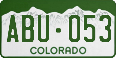 CO license plate ABU053