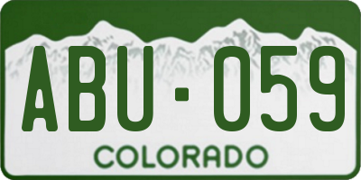 CO license plate ABU059