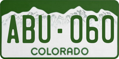 CO license plate ABU060