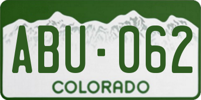 CO license plate ABU062