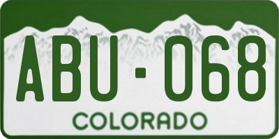 CO license plate ABU068