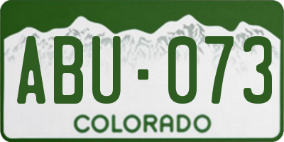 CO license plate ABU073