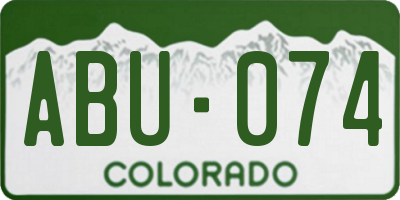 CO license plate ABU074