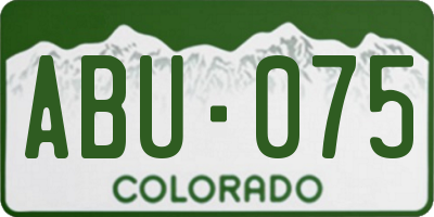 CO license plate ABU075