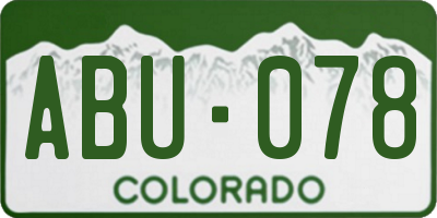 CO license plate ABU078