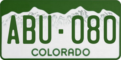 CO license plate ABU080
