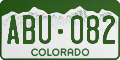 CO license plate ABU082