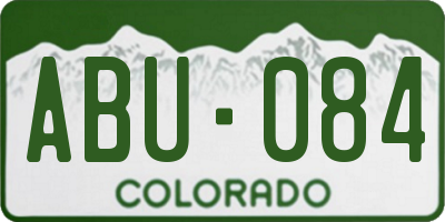CO license plate ABU084