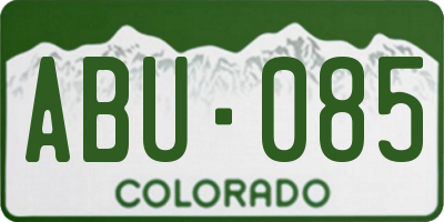 CO license plate ABU085