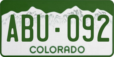 CO license plate ABU092