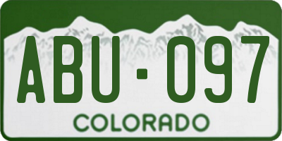 CO license plate ABU097