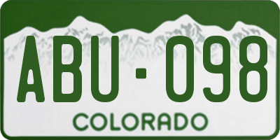 CO license plate ABU098