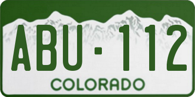 CO license plate ABU112