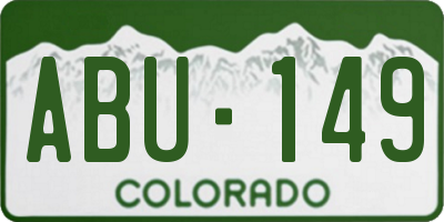 CO license plate ABU149